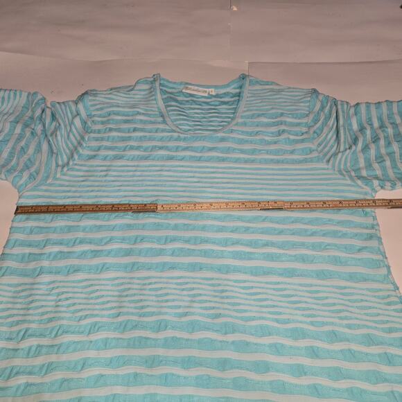 LuLu-B Womens XL Striped Tunic Asymmetrical Hem Coastal Restort Beach Vacation - Picture 7 of 10